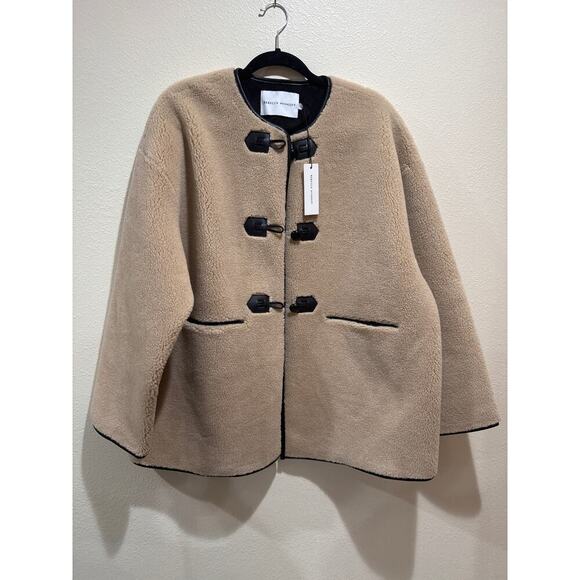 Rebecca Minkoff Faux Fur shearling toggle jacket size xl New